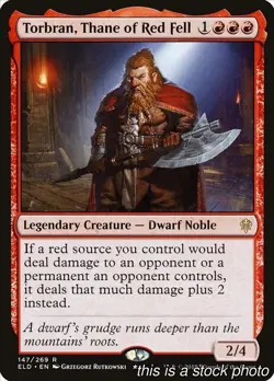 JP Torbran, Thane of Red Fell 147 Throne of Eldraine Rare NM - Image 1