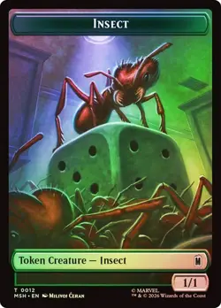 Foil 1x Soldier/Insect Token, MTG, Super Heroes Tokens, 1 pack, Magic - Image 1
