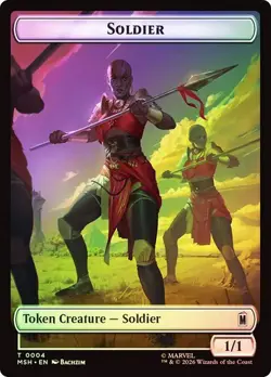 Foil 1x Soldier/Insect Token, MTG, Super Heroes Tokens, 1 pack, Magic - Image 2