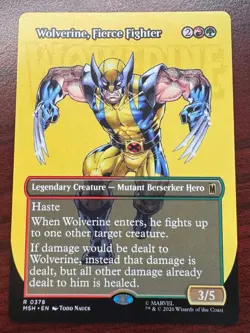 Wolverine, Fierce Fighter Borderless Marvel Super Heroes 378 Regular MTG NM - Image 1