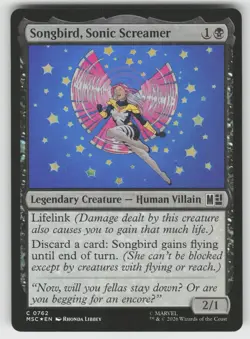 Songbird, Sonic Screamer 762 Commander: Marvel Super Heroes MTG Foil NM - Image 1