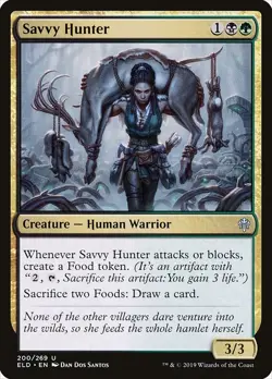 Savvy Hunter Foil Throne of Eldraine 200 NM MTG - Image 1
