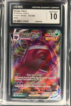 2021 POKEMON FUSION STRIKE - HOLO #157/264 GENGAR VMAX CGC 10 GEM MINT - Image 1