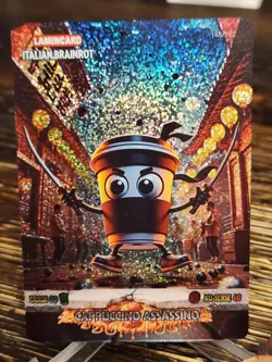 2025 Lamincard Italian Brainrot 1st Edition Cappuccino Assassino RARE - Image 1