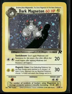 2000 Pokemon Team Rocket Unlimited Holofoil Dark Magneton 11/82 - Image 1