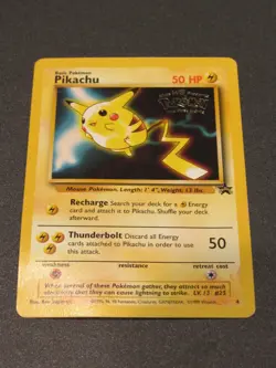 1999 Pikachu Black Star WB Movie Promo Pokemon Card 4 Vintage LP - Image 1