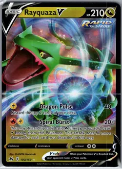 Rayquaza V 100/159 SWSH: Crown Zenith - Pokemon Card - NM - Image 1