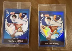 ONE PIECE x DODGERS MONKEY D LUFFY DON CARD ITS YOUR TURN +1000 ** IN HAND ** - Image 1