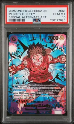 2025 ONE PIECE PRB02 EB02-061 MONKEY D. LUFFY SPECIAL ALTERNATE ART PSA 10 - Image 1