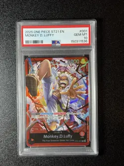 Bandai One Piece CCG Monkey D. Luffy ST21-001 Gear 5 Foil PSA 10 EN 2025 - Image 1