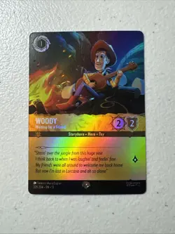 Disney Lorcana EPIC Foil Woody Waiting for a Friend 205/204 - Image 1