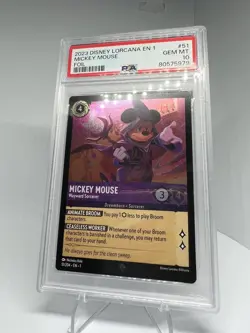 PSA 10 - Disney Lorcana Mickey Mouse "Wayward Sorcerer" FOIL 51/204 First Print - Image 2