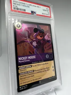 PSA 10 - Disney Lorcana Mickey Mouse "Wayward Sorcerer" FOIL 51/204 First Print - Image 3