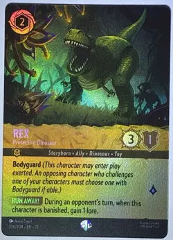 2026 Disney Lorcana Wilds Unknown Rex Protective Dinosaur Epic Holo 206/204 🦖 - Image 1