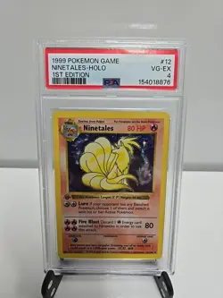 Pokemon Ninetales 12/102 Base Set Shadowless 1st Edition Holo Rare PSA 4 - Image 1