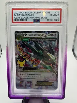 PSA 10 M Rayquaza EX Celebrations Classic Coll 76/108 Holo Pokemon Card 2021 - Image 1