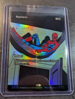 Reprieve Borderless Foil Marvel Spider-Man MTG Magic the Gathering - Image 1