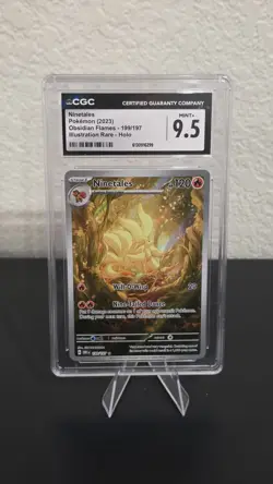 Ninetales 199/197 SV03 Obsidian Flames Illustration Rare Holo CGC 9 Pokemon TCG - Image 1