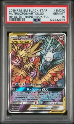PSA 10 MOLTRES ZAPDOS ARTICUNO GX SM210 HIDDEN FATES BLACK STAR PROMO POKEMON - Image 1