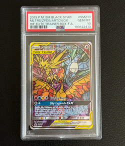 PSA 10 - 2019 POKEMON SM210 BLACK STAR PROMO FULL ART Moltres Zapdos Articuno GX - Image 1