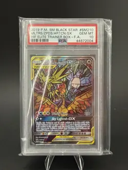 Pokemon PSA 10 Moltres Zapdos Articuno GX SM210 SM Black Star Promo Holo - Image 1