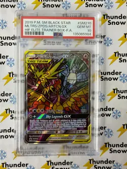 Pokemon Moltres Zapdos Articuno GX SM210 Black Star Promo PSA 10 - Image 1