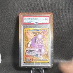 Team Rocket's Mewtwo ex 240/182 Hyper Rare Holo PSA 10 Sv10 Destined Rivals - Image 1