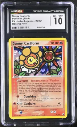 CGC 10 Sunny Castform 2004 EX Hidden Legends 26/101 Reverse Holo Pokemon Card - Image 1