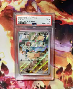 Ralts 211/198 Illustration Rare - PSA 9 - Scarlet & Violet Pokemon 2023 - SIR - Image 1