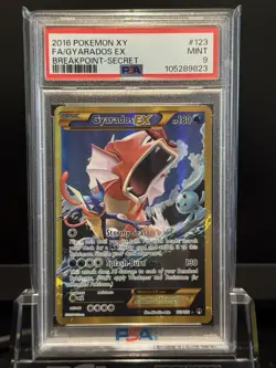 2016 Pokemon - XY Breakpoint - Gyarados EX 123/122 Gold Secret Rare - PSA 9 - Image 1