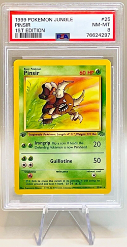 Pokemon 1st EDITION Pinsir #25/64 Non-Holo Rare - 1999 Jungle Set - PSA 8 NM-MT! - Image 1