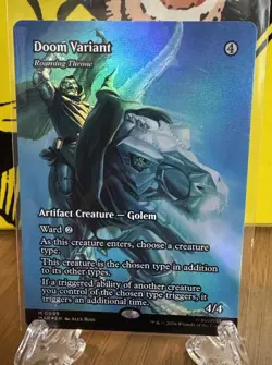 Doom Variant (Borderless) (Foil) 99 (M) MTG Roaming Throne Marvel (MAR) - Image 1