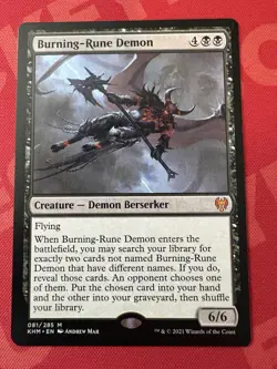MTG 1x Burning-Rune Demon # 81 Kaldheim Modern Magic the Gathering Card x1 NM - Image 1