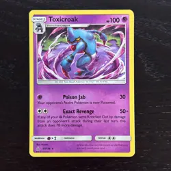 Toxicroak 57/156 Pokemon Ultra Prism Sun & Moon Regular Rare Card LP - Image 1