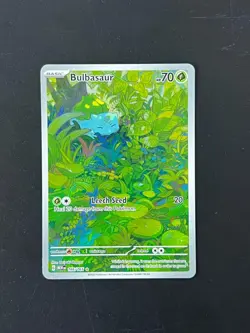 Bulbasaur 166/165 SV 151 Holo Illustration Rare IR Ultra Pokemon Card - Image 1
