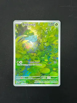 Bulbasaur 166/165 SV 151 Holo Illustration Rare IR Ultra Pokemon Card - Image 2