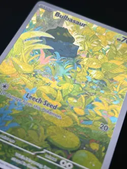 Bulbasaur 166/165 SV 151 Holo Illustration Rare IR Ultra Pokemon Card - Image 3