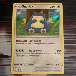 Snorlax 158/214 Holo Rare Sun & Moon Unbroken Bonds Pokemon TCG - NM - Image 1
