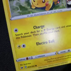BLEED SWIRL 💫 Pikachu 065/202 League Promo Prize Cosmo Promo Stamp Pokemon Card - Image 3
