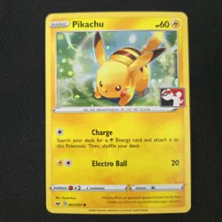 BLEED SWIRL 💫 Pikachu 065/202 League Promo Prize Cosmo Promo Stamp Pokemon Card - Image 4