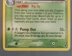 Quagsire Dragon Frontiers Delta Species Non Holo Rare 2006 LP-MP Pokemon Card - Image 4