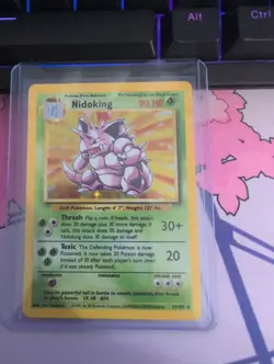 Pokemon TCG Nidoking Base Set Holo Unlimited Rare Card 11/102 LP/NM Condition - Image 1