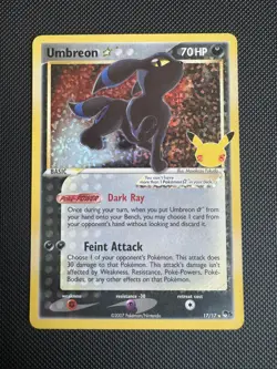 Pokemon TCG Umbreon Gold Star 17/17 Celebrations Holo Card NM Condition - Image 1