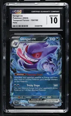 CGC 10 Gengar EX 104/162 Temporal Forces Full Art Double Rare Pokemon Card - Image 1