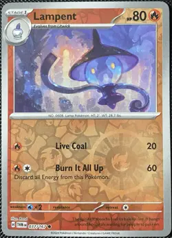 Lampent 037/167 Sv06: Twilight Masquerade Reverse Holo - Pokemon Card - Image 1