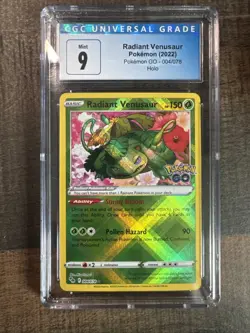 Radiant Venusaur 004/078 Holo 2022 GO Graded 9 Pokemon Card - Image 1