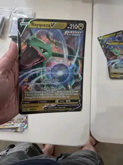 JUMBO Rayquaza V 100/159 Crown Zenith Ultra Rare Holo Pokemon Card NM Oversized - Image 1