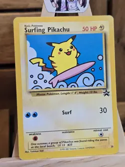Surfing Pikachu # 28 Black Star Promo WOTC Rare Pokemon Card - Image 2