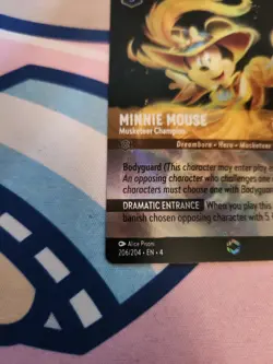 Minnie Mouse Musketeer Champion Holo Card 206/204 Enchanted Ursula's Return - Image 2