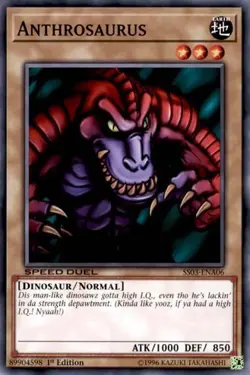 1x Anthrosaurus - 1st Edition NM Eng YuGiOh - Speed Duel Ultimate Predators - Image 1